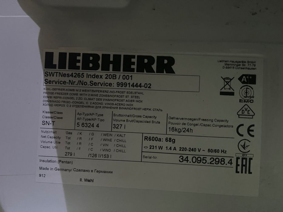 LIEBHERR SWTNES 4265 PremiumPlus z gwarancją