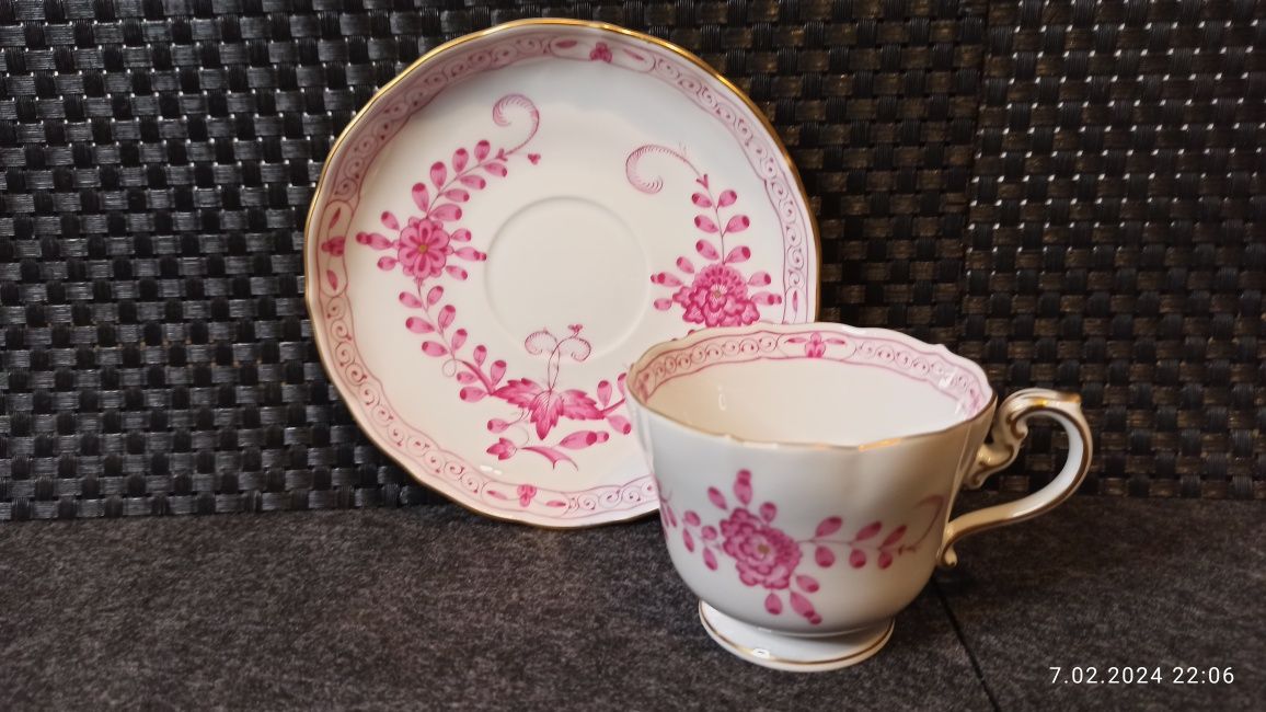 Porcelana MEISSEN DUO Miśnia Indyjska Purpura  Królewska Manufaktura