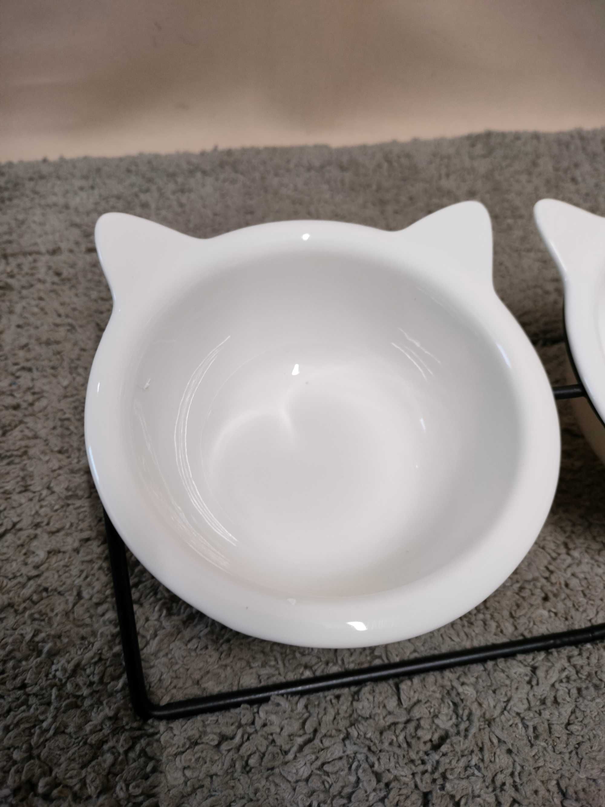 Podwójna miska ceramiczna dla kota