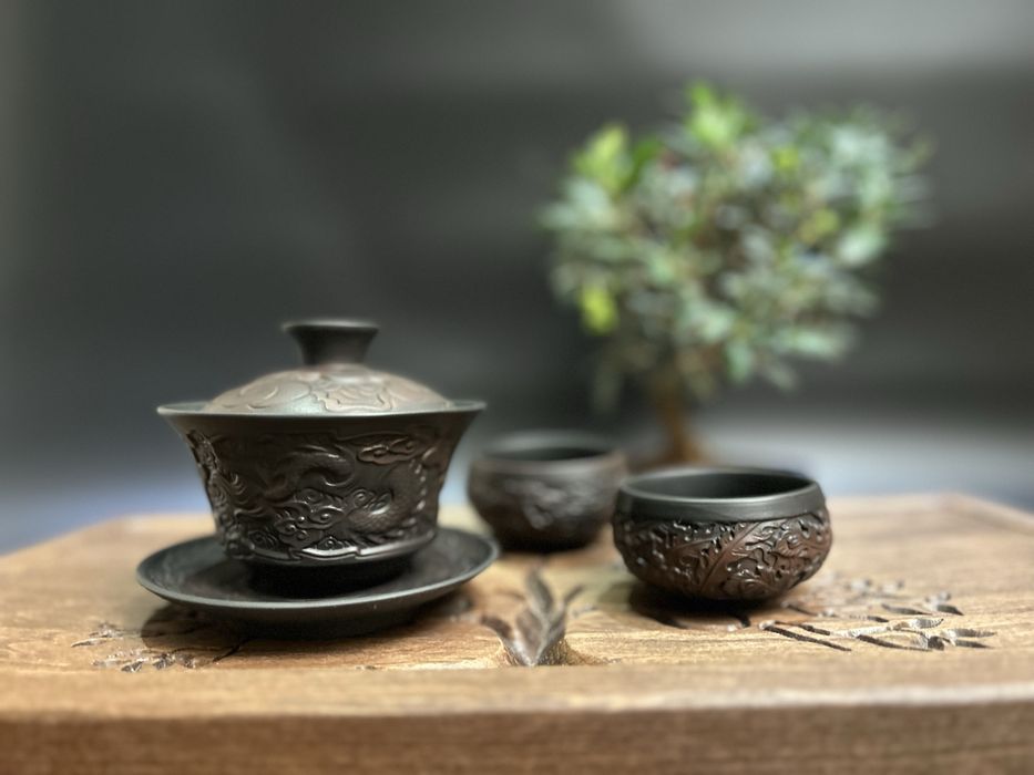 Гайвань + 2 піали з Ісинської глини Набір посуду для Китайського чаю