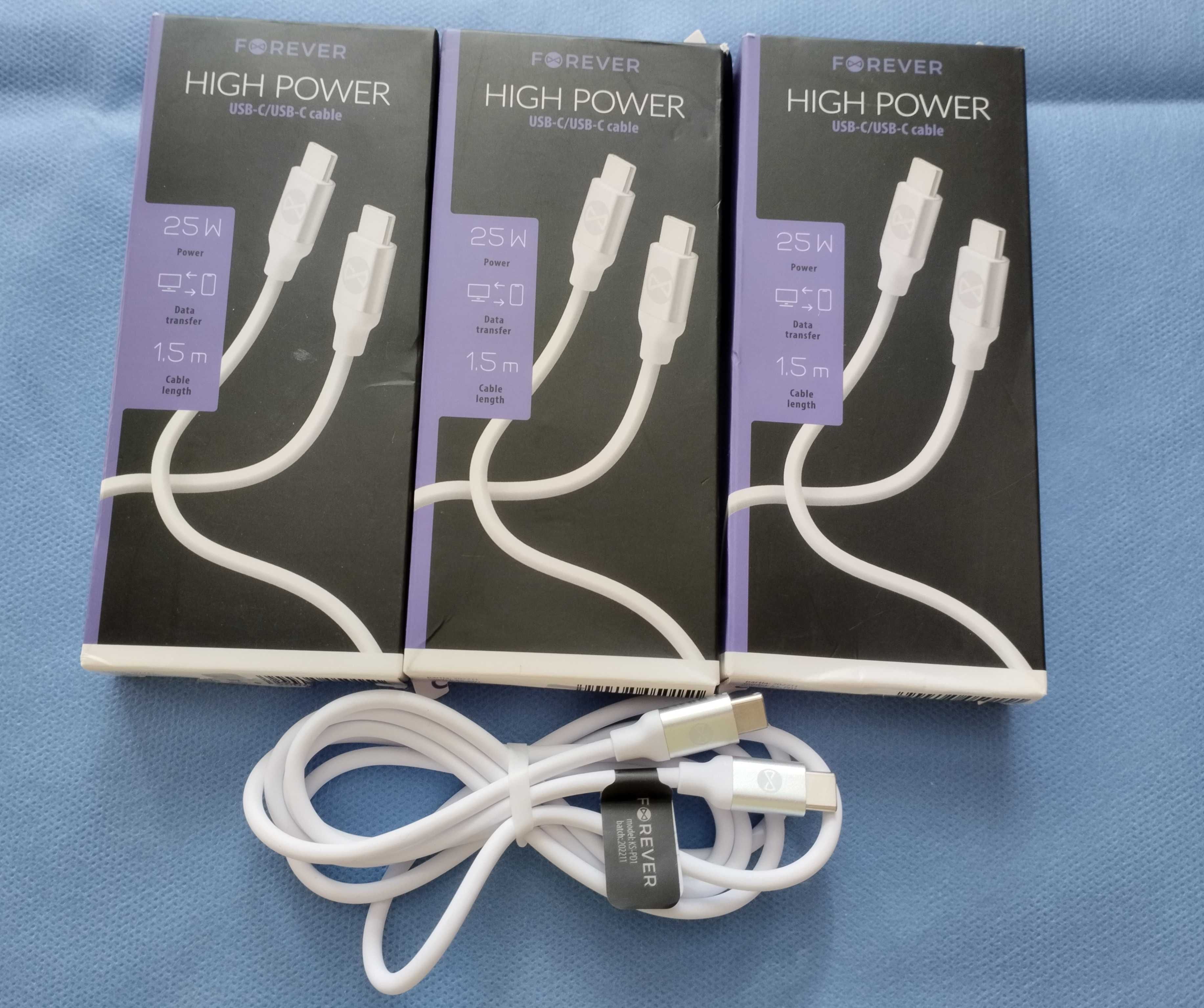 Nowy Kabel Forever HIGH Power USB-C / USB-C   25W  długość 1,5m
