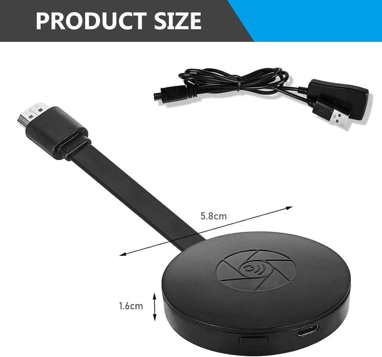 Bezprzewodowy adapter WIFI HDMI Mirrorscren Chomecast 2W1 436