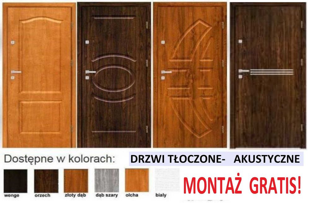 Drzwi do mieszkania WEJŚCIOWE, zewnętrzne z MONTAŻEM, antywłamaniowe