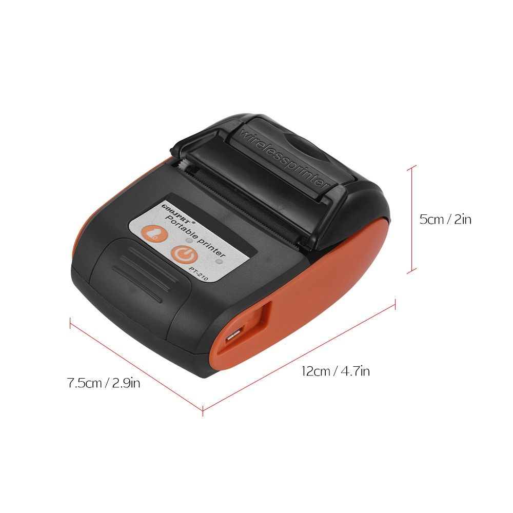 Impressora portátil térmica Goojprt Pt-210 58mm com rolo NOVO