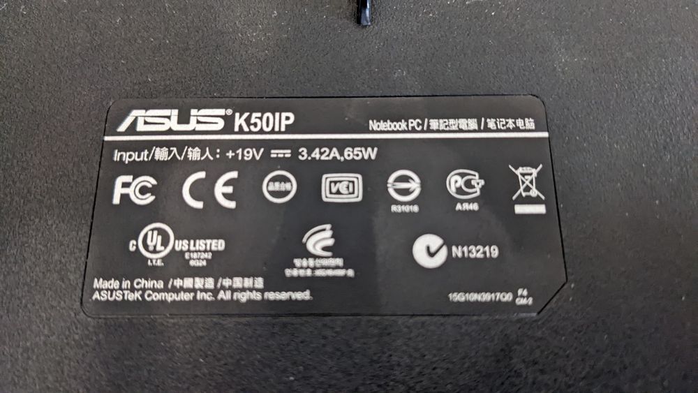 Асус к 50 IP . Розборка