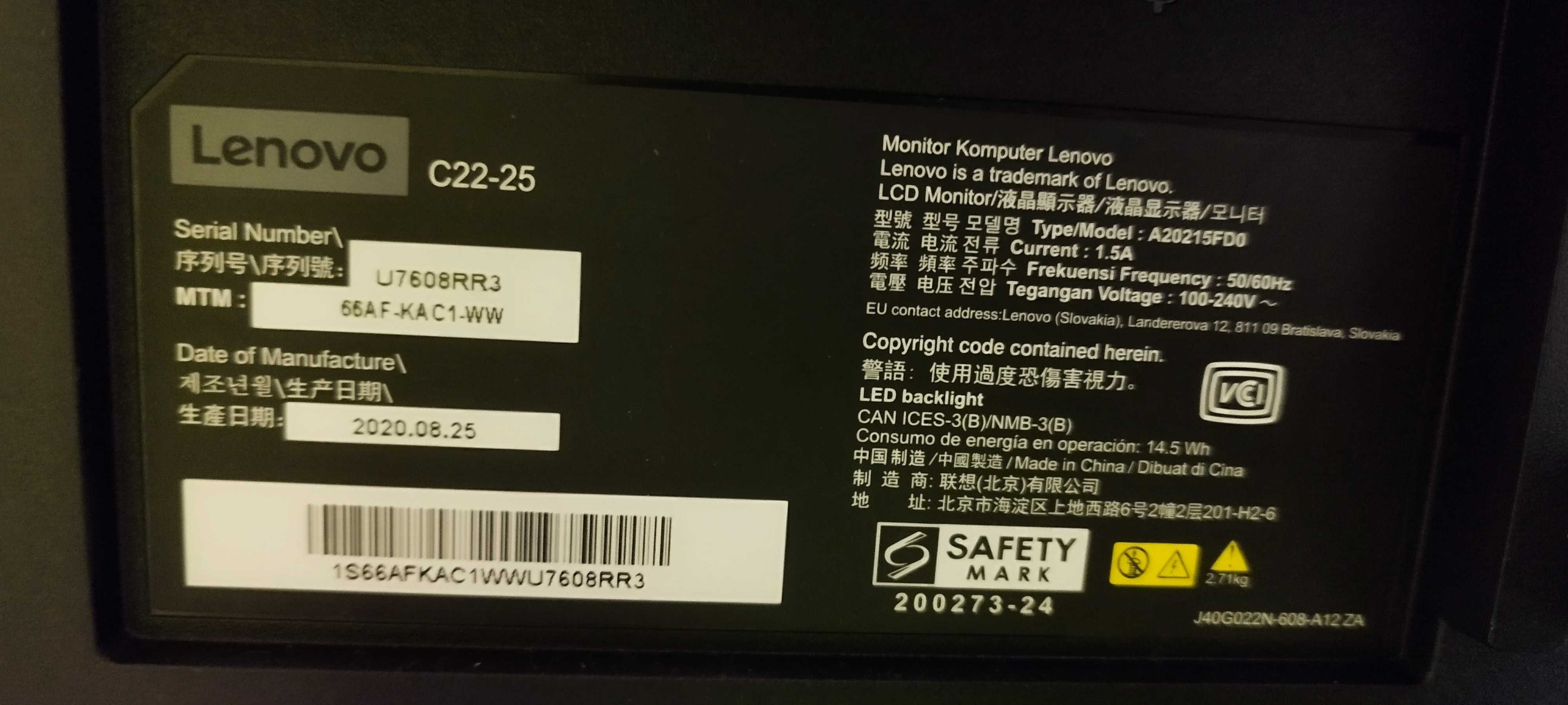 Monitor Lenovo C22-25