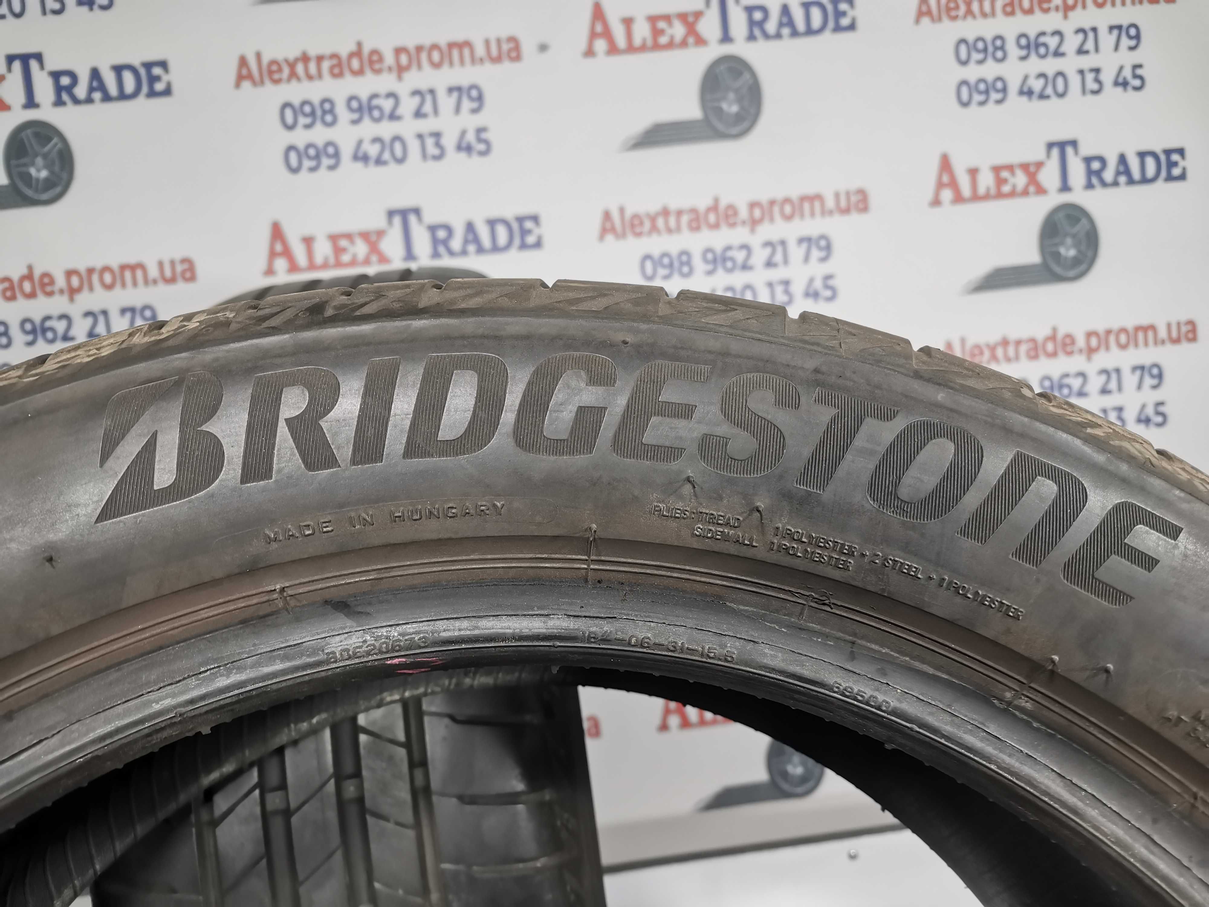 2 шт. 225/50 R18 Bridgestone Turanza T005 літні шини б/у, 6-6,5 мм