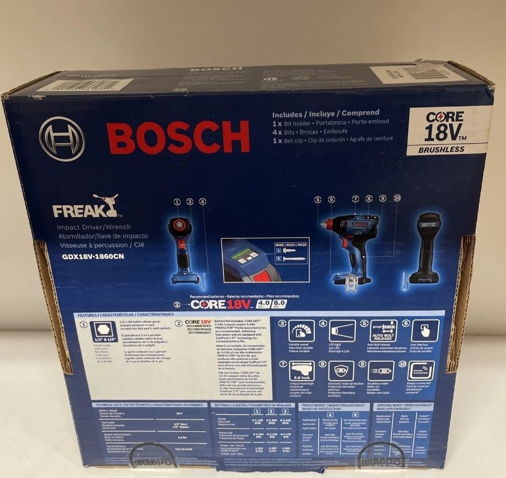 Ударний гайковерт Bosch gdx18v-1860CN імпакт шуроповерт безщітковий