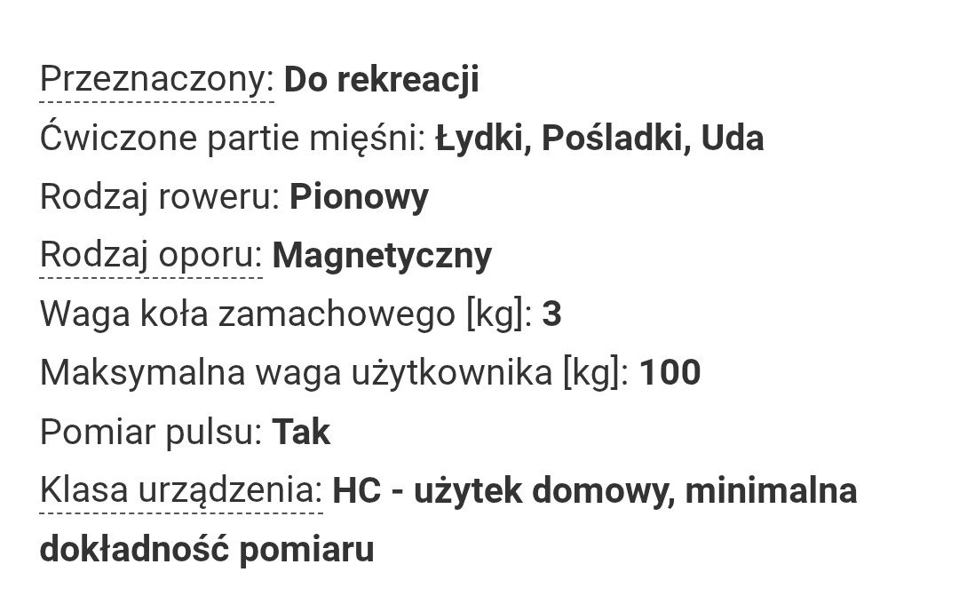 Rower stacjonarny