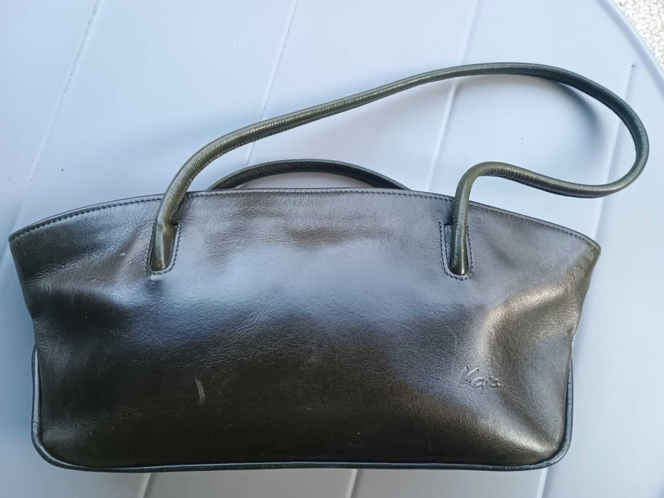 Torebka damska skórzana KAJA brązowo z odcieniem zieleni