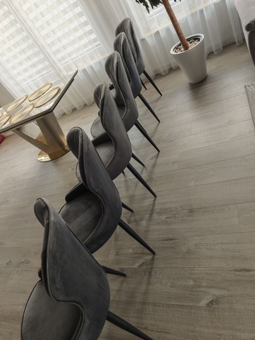 Krzesła Halmar tapicerowane – grafitowe