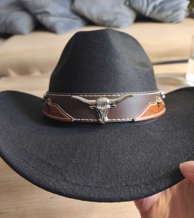 Kapelusz kowbojski czarny klasyczny wild west country western nowy