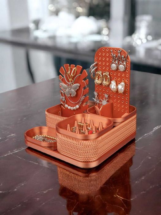 Luksus Golden Rose! Modułowy Organizer na Biżuterię "Chisel Chic"