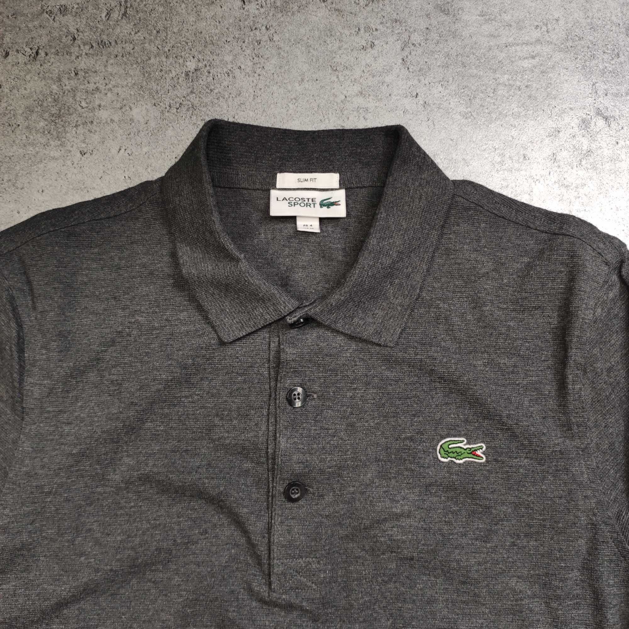 MĘSKA Koszulka Bawełna PREMIUM Lacoste Długi Rękaw Elegancka Slim POLO