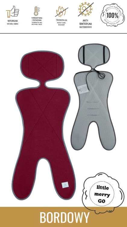 Wkładka SIMPLE WOOL do fotelika Merino Little Merry G0 Bordo NEW 2025