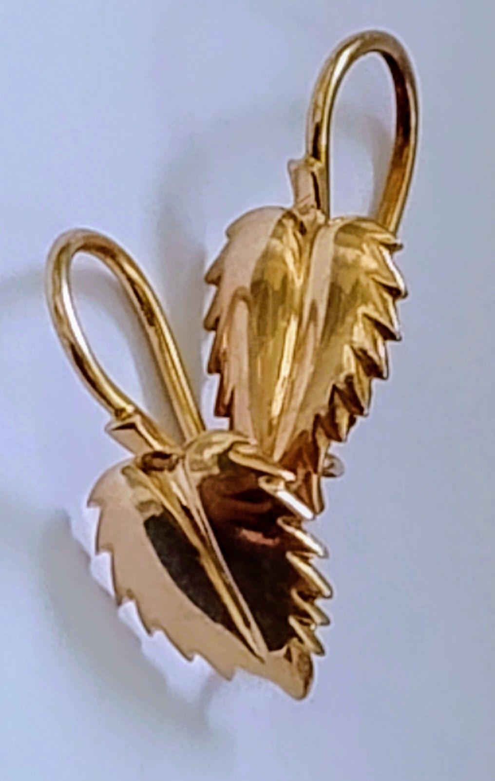 Kolczyki Liście -Złoto Rosyjskie 585-próby- super na prezent