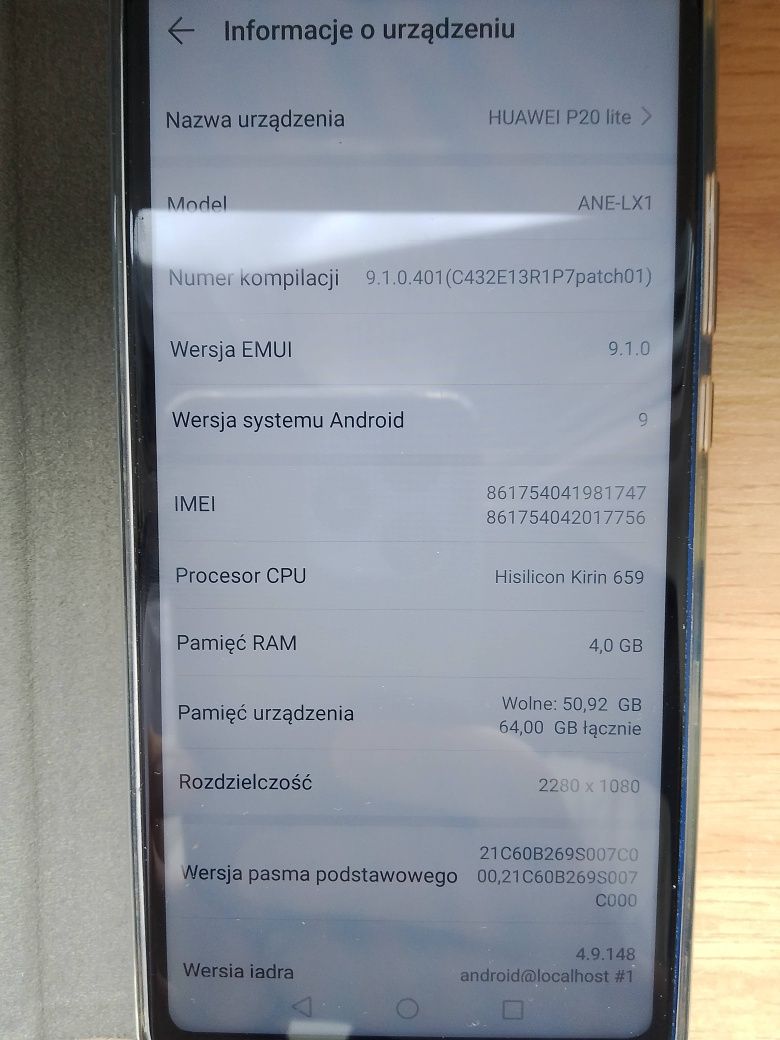 Huawei p 20 lite niebieski jak nowy