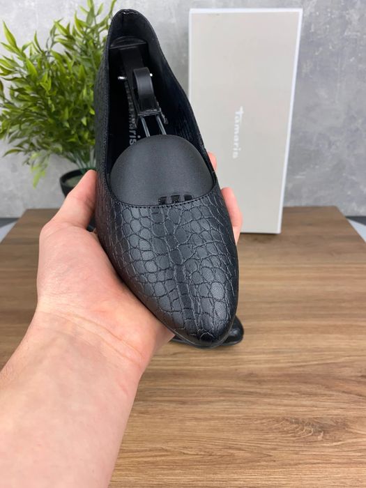 Buty Tamaris r. 39 - czarne eleganckie baleriny damskie