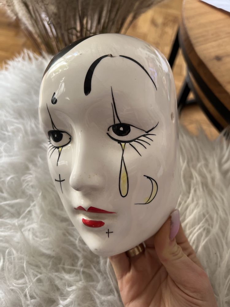 Porcelanowa maska vintage crying mask Marionetka