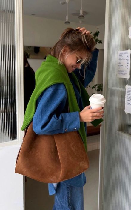 Mychoice Сумка-тоут шопер натуральний замш Італія