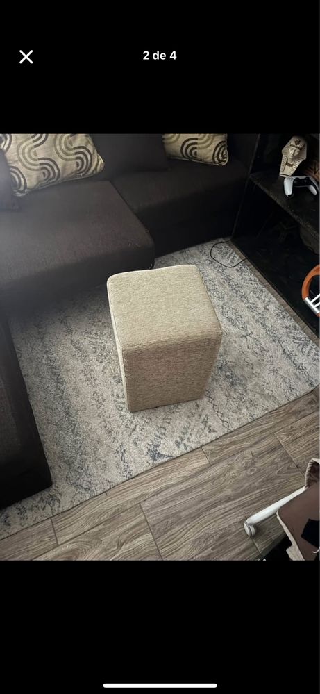 Sofa L castanho escuro