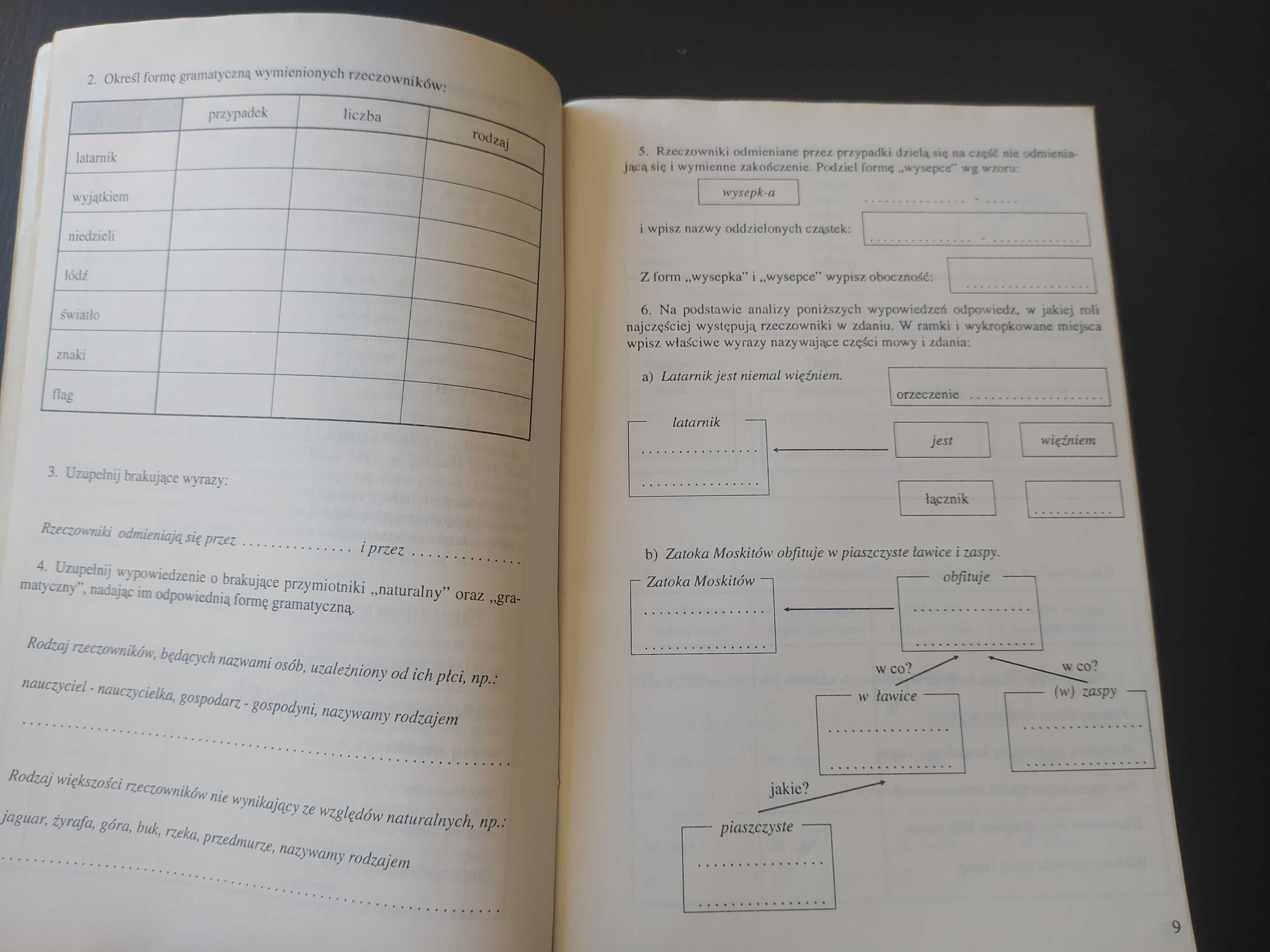 język polski matura , zeszyt ćwiczeń gramatyka klasa VIII