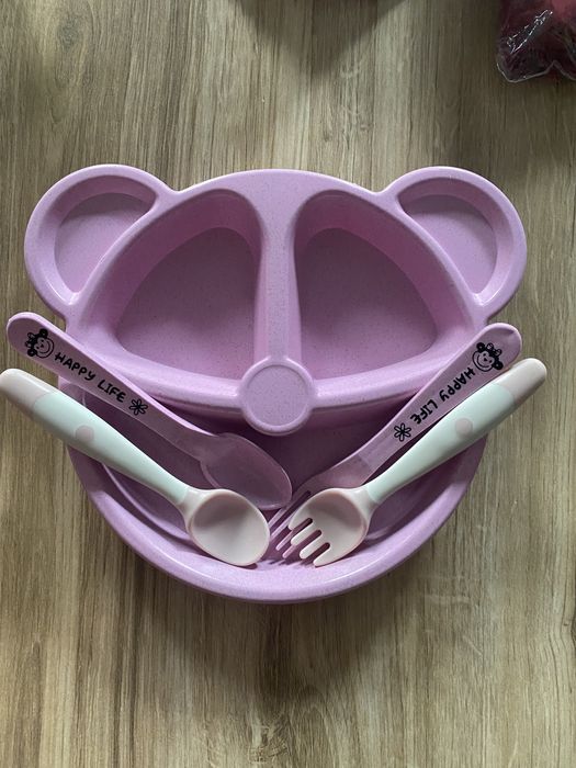 Mickey Mouse Minnie Conjunto refeição infantil prato e talheres