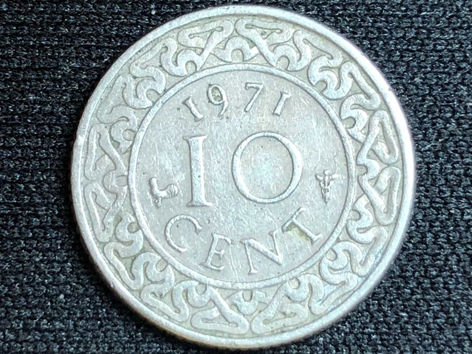 Lote de 2 Moedas 10 Cents Suriname