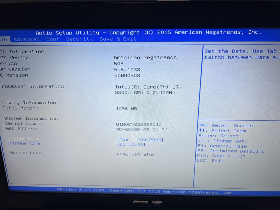Ігровий ноутбук ASUS I7-5500U  NVIDIA GEFORCE 940m
