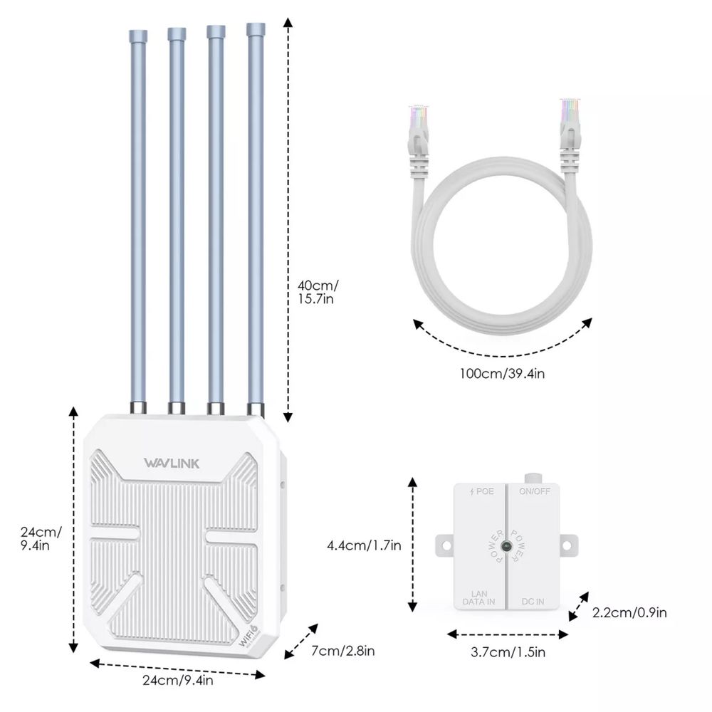 Zewnętrzny router WiFi 6 Wavlink AX3000 dalekiego zasięgu