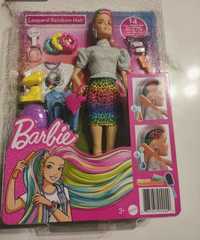 Lalka Barbie tęczowe włosy