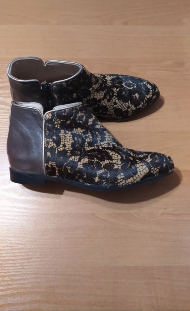 Skórzane botki jego Milano buty damskie