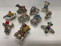 Coleção de miniaturas ARDE Itália -estanho laminado a prata (10 peças)