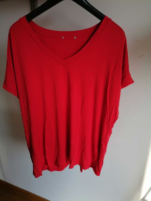 Ulla Popken czerwona bluzka nietoperz r. XXL