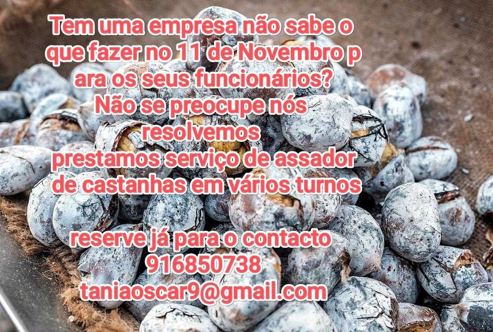 Prestação de serviços de assador de castanhas