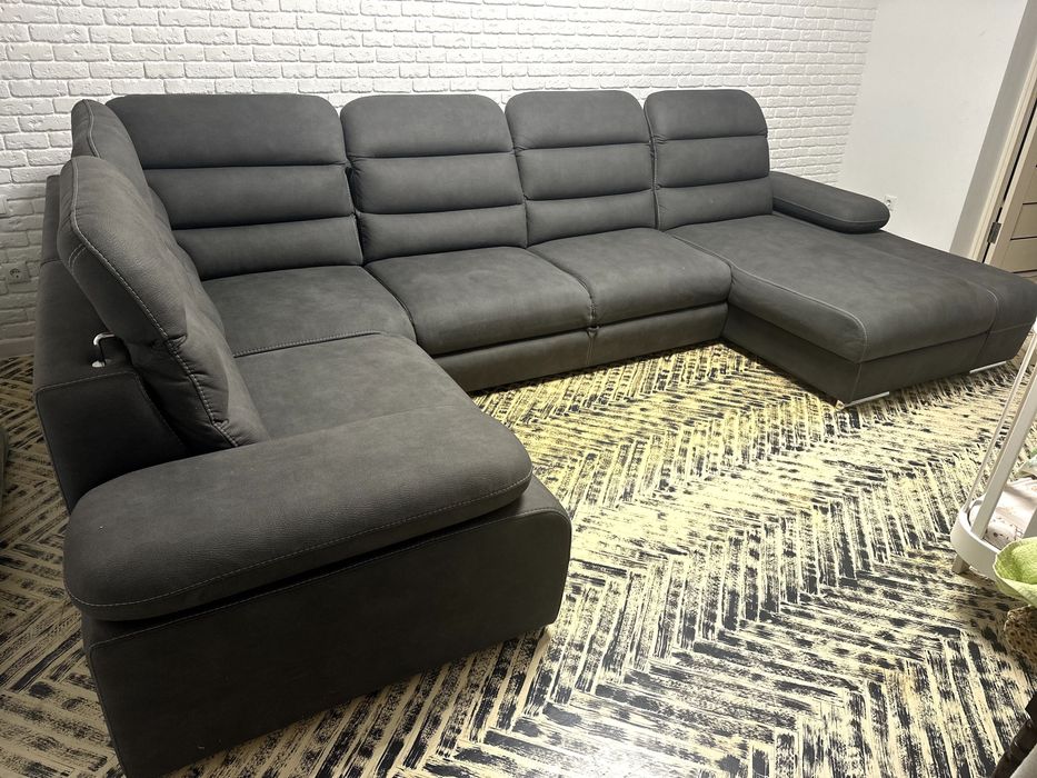 Диван сірий великий розкладний Daniro 335см х 225см х 105 см