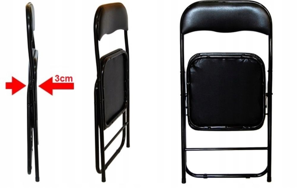 4x Krzesło Składane Ogrodowe Cateringowe Turystyczne Zestaw Krzeseł