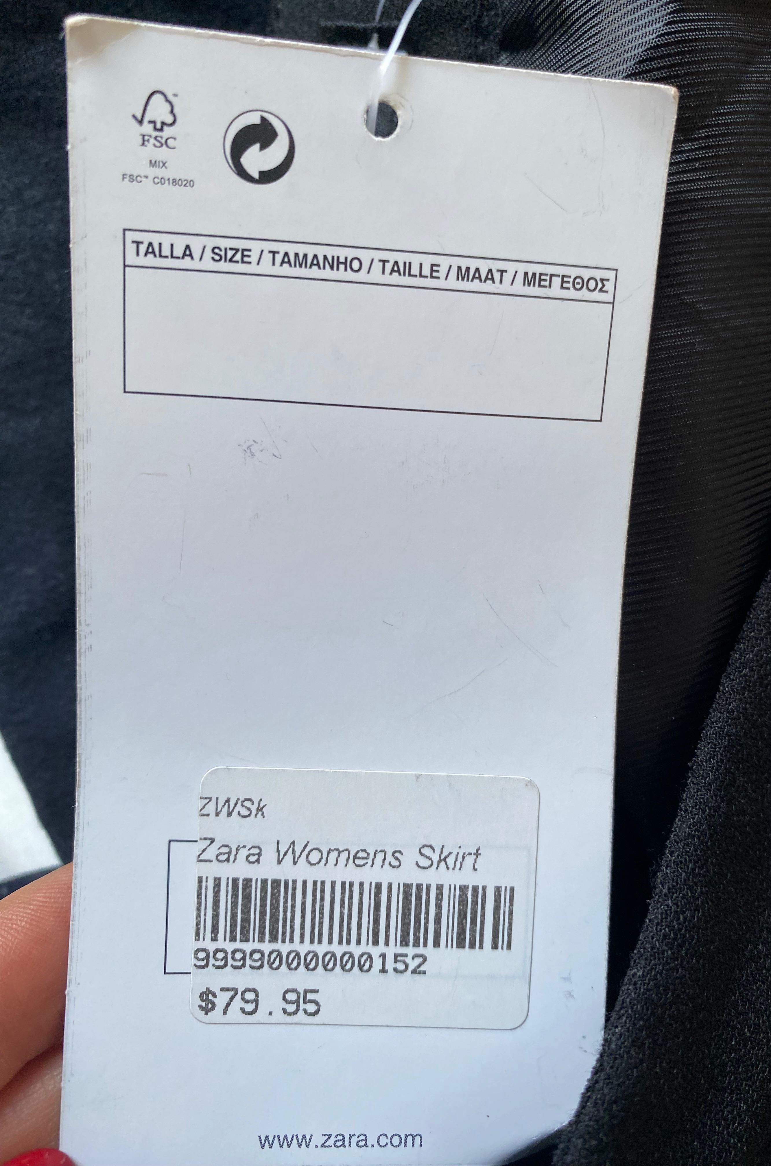 Czarna spódniczka Zara elegancka xs falbanka
