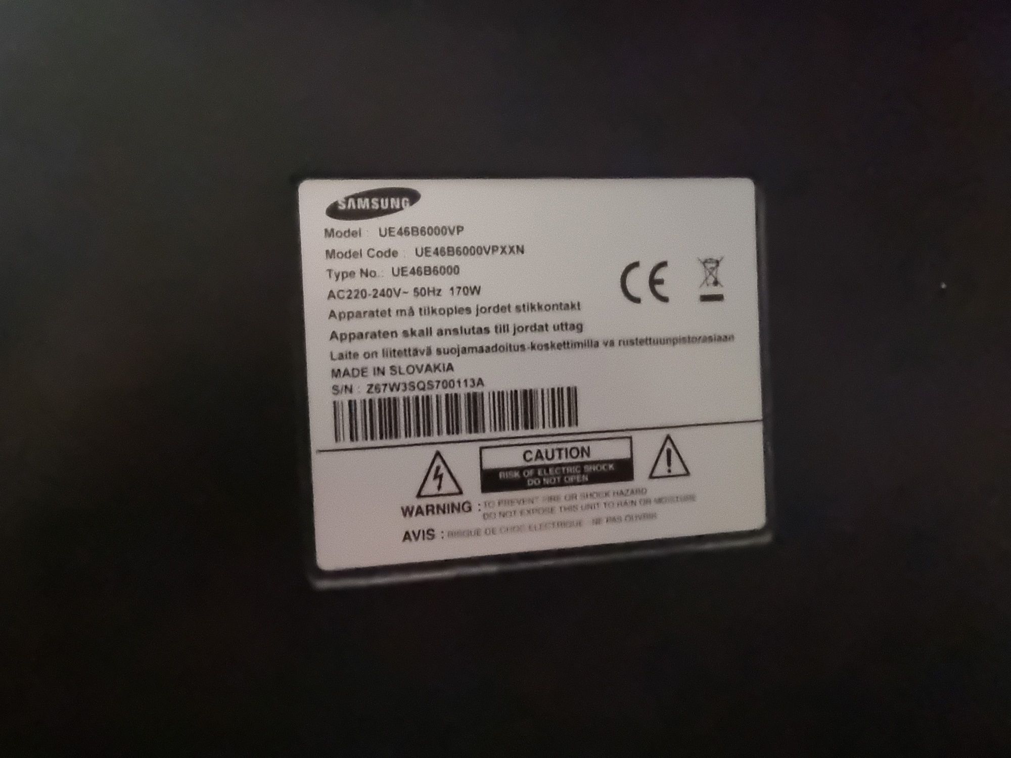 Tv Samsung 46'' UE46B6000VP