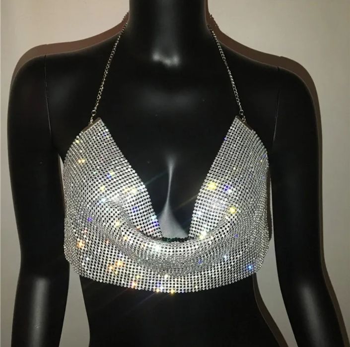 Эротический сексуальный топ блестящий кальчуга