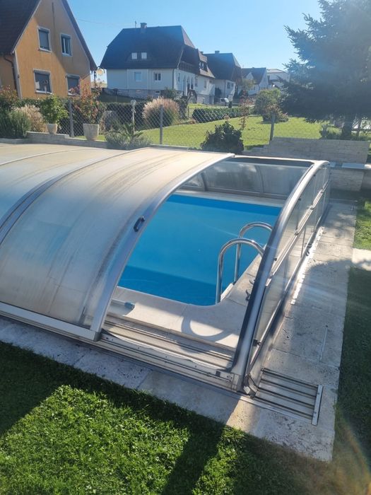 Zadaszenie basenu pokrywa kopula 8,0x4,15x0,9 aliminium