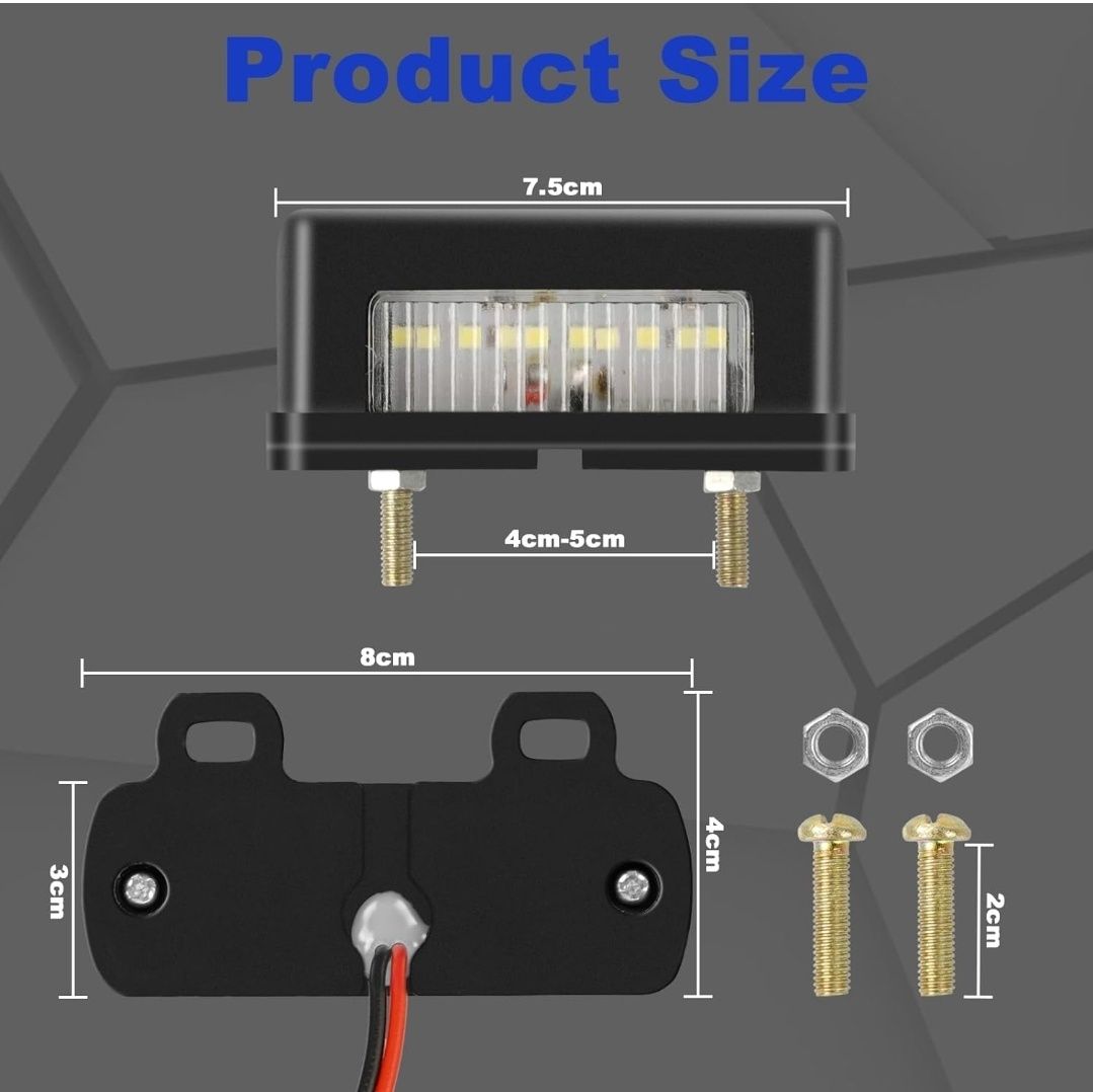 LURICO Oświetlenie tablicy rejestracyjnej LED, 2 sztuki,
