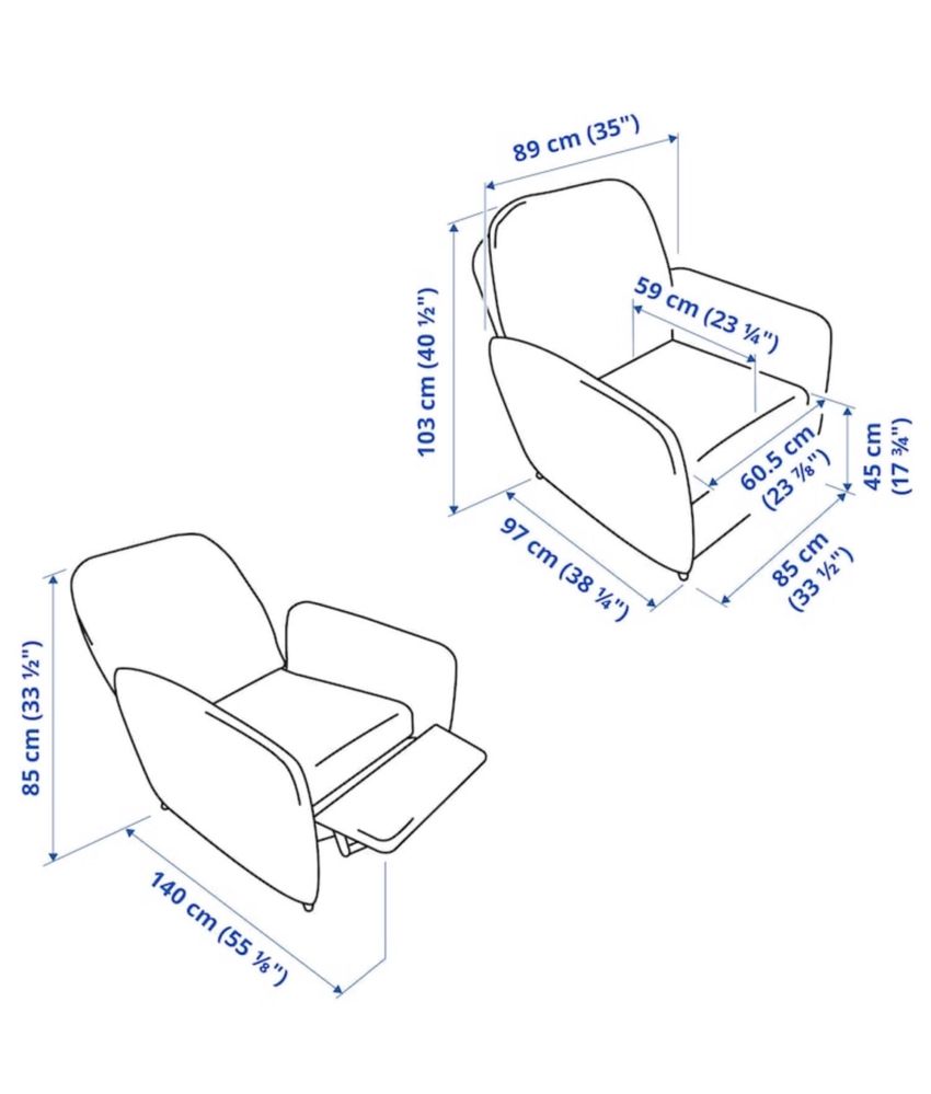 Fotel rozkładany Ikea Ekolsund szary do karmienia