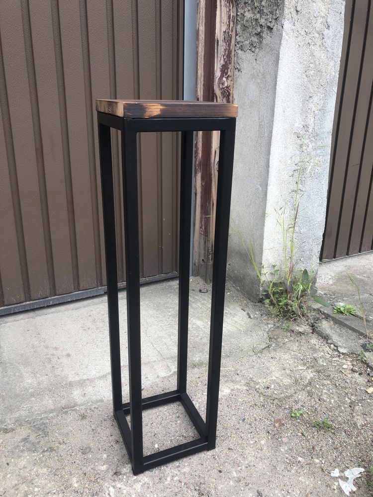 Podstawka  kwietnik czarny industrial 70 cm.