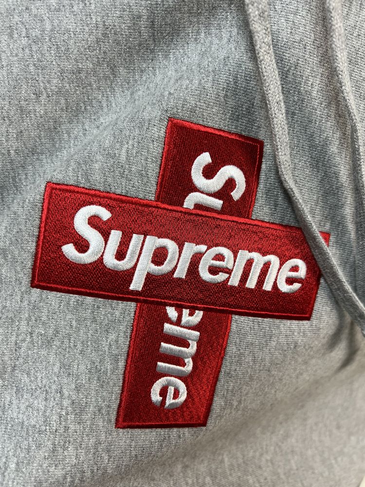 Худі Supreme Cross Box Logo Grey