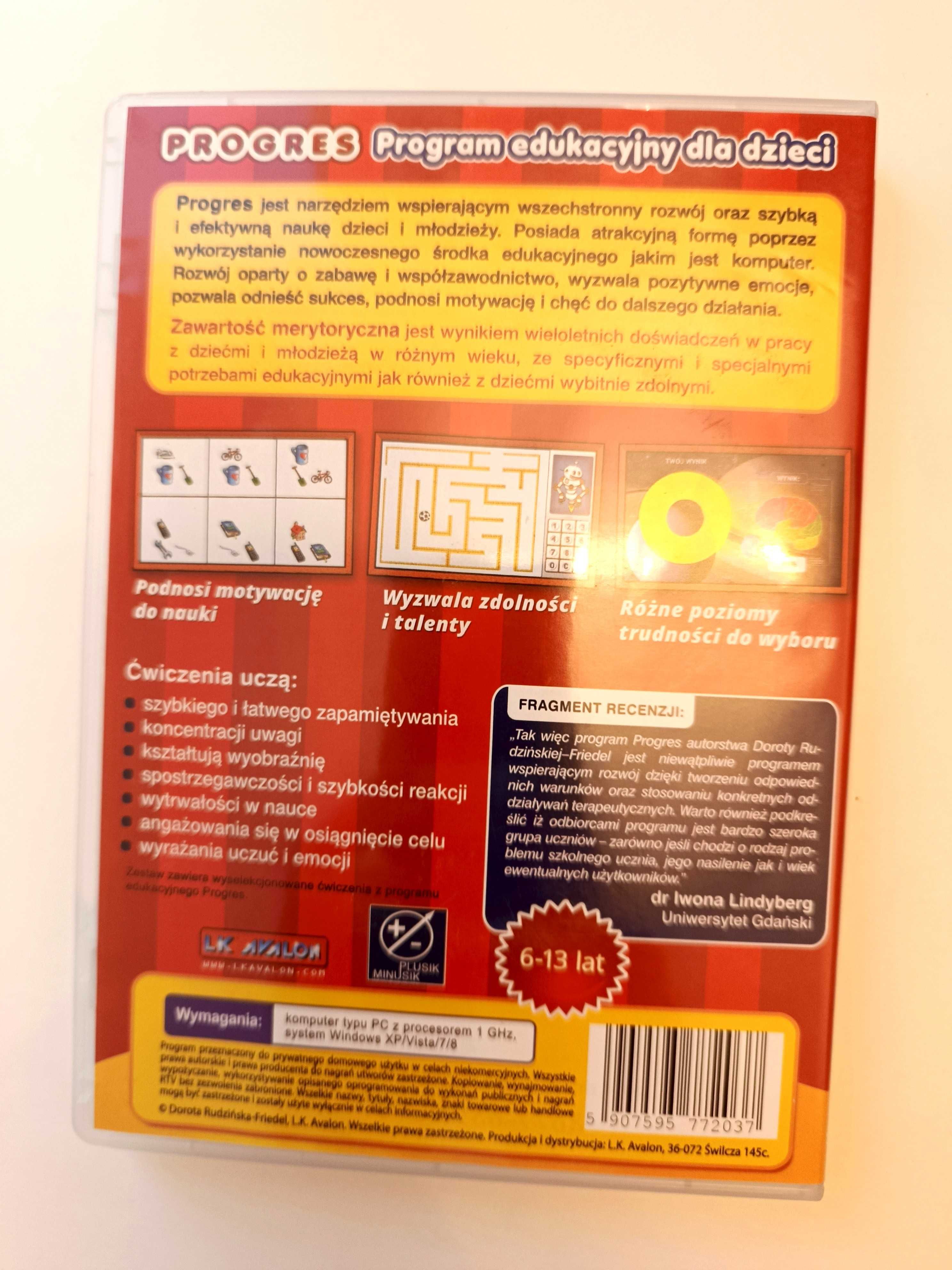 CD ROM Pamięć i koncentracja, Progres, dla dzieci 6-12 lat.
