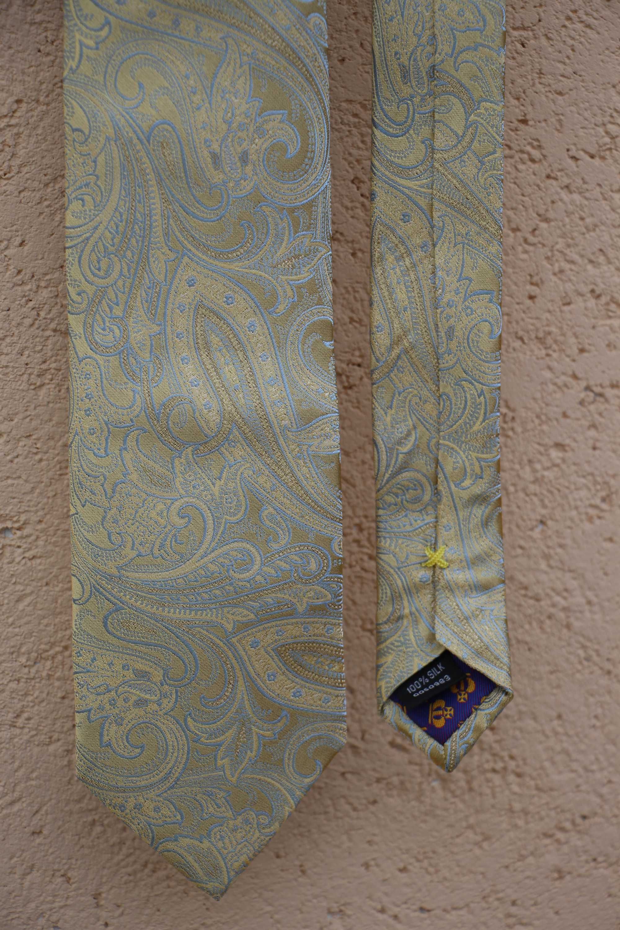 Новий золотистий галстук узор, краватка Jeff Banks Silk