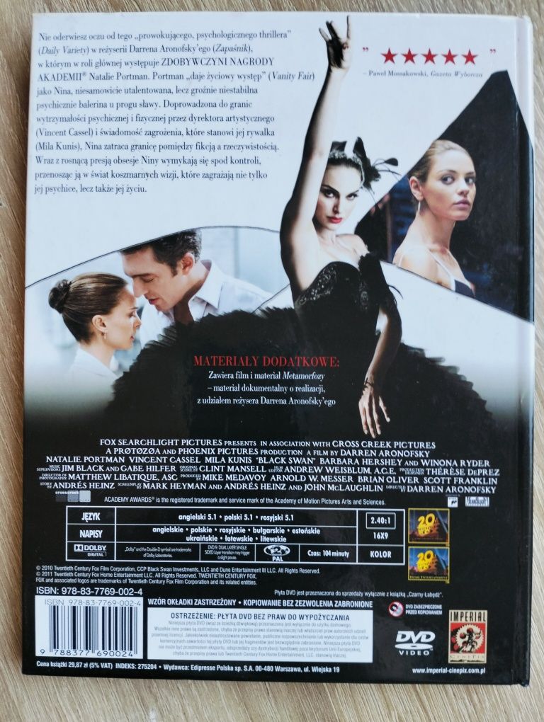 Czarny łabędź film DVD