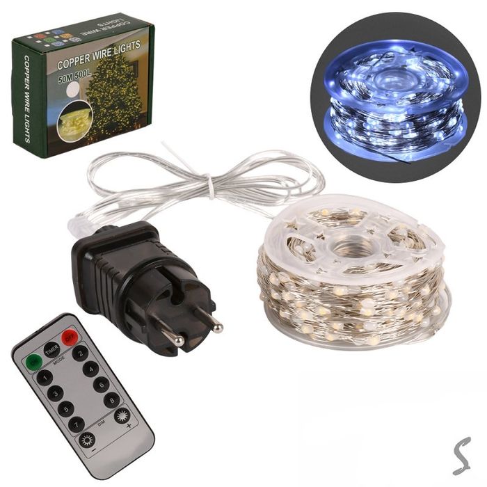 Гірлянда 50 м. 500 led. Роса біла