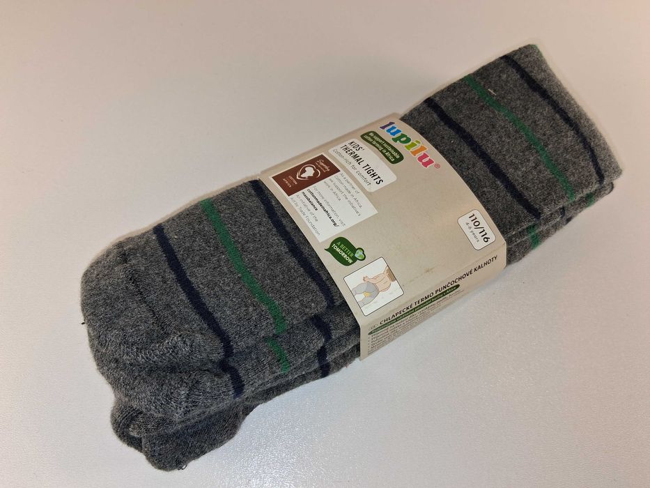 A044 Rajstopy Dziecięce Termiczne Lupilu Szare Paski 110/116 Nowe